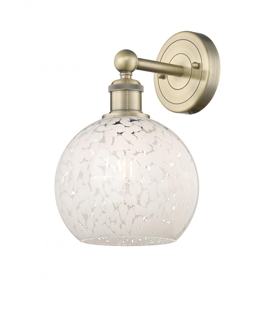 White Mouchette - 1 Light - 8 inch - Antique Brass - Sconce