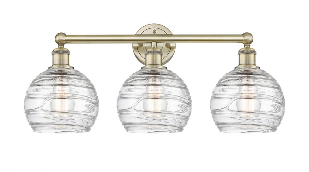 Athens Deco Swirl - 3 Light - 26 inch - Antique Brass - Bath Vanity Light