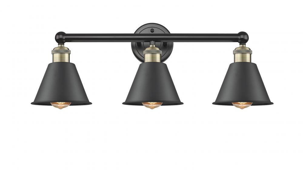 Edison - 3 Light - 25 inch - Black Antique Brass - Bath Vanity Light