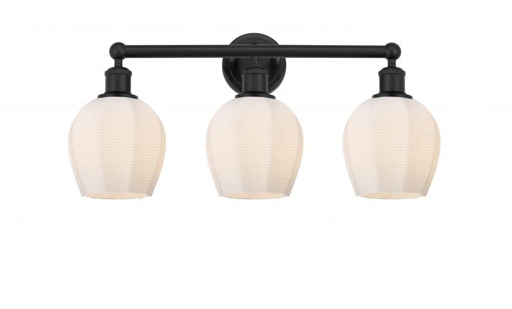 Norfolk - 3 Light - 24 inch - Matte Black - Bath Vanity Light