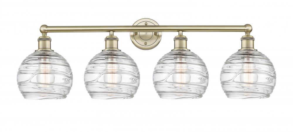 Athens Deco Swirl - 4 Light - 35 inch - Antique Brass - Bath Vanity Light