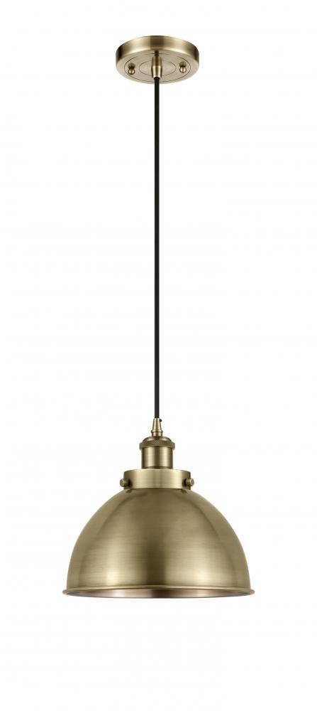 Derby - 1 Light - 10 inch - Antique Brass - Cord hung - Mini Pendant
