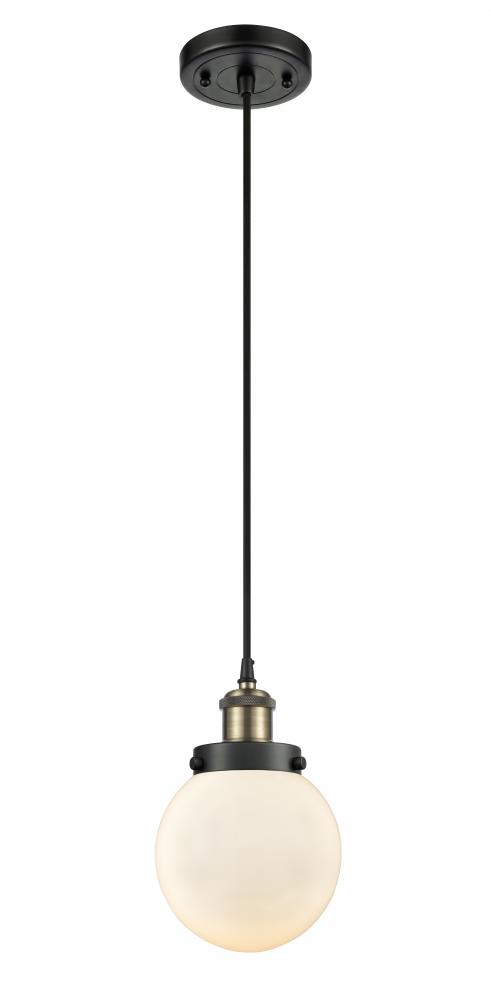 Beacon - 1 Light - 6 inch - Black Antique Brass - Cord hung - Mini Pendant