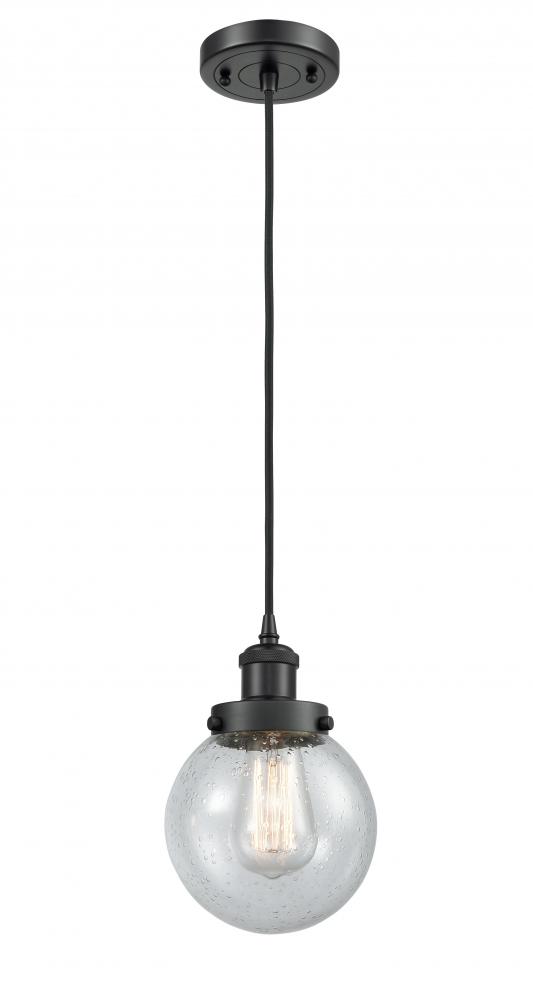 Beacon - 1 Light - 6 inch - Matte Black - Cord hung - Mini Pendant