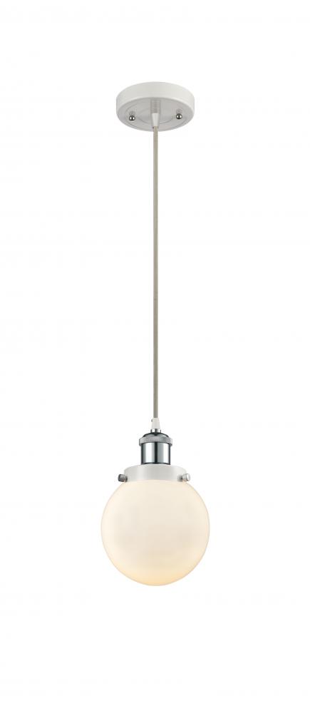 Beacon - 1 Light - 6 inch - White Polished Chrome - Cord hung - Mini Pendant