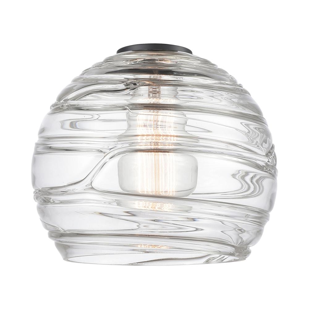 Deco Swirl 8" Clear Glass