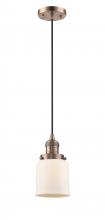 Innovations Lighting 201C-AC-G51 - Bell - 1 Light - 5 inch - Antique Copper - Cord hung - Mini Pendant