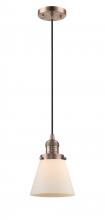 Innovations Lighting 201C-AC-G61 - Cone - 1 Light - 6 inch - Antique Copper - Cord hung - Mini Pendant