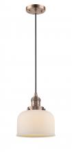 Innovations Lighting 201C-AC-G71 - Bell - 1 Light - 8 inch - Antique Copper - Cord hung - Mini Pendant