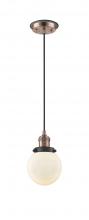 Innovations Lighting 201CBP-ACBK-G201-6 - Beacon - 1 Light - 6 inch - Antique Copper - Cord hung - Mini Pendant