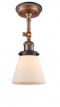 Innovations Lighting 201FBP-ACBK-G61 - Cone - 1 Light - 6 inch - Antique Copper - Semi-Flush Mount