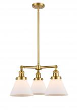 Innovations Lighting 207-SG-G41-LED - Cone - 3 Light - 22 inch - Satin Gold - Stem Hung - Chandelier