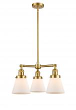 Innovations Lighting 207-SG-G61-LED - Cone - 3 Light - 19 inch - Satin Gold - Stem Hung - Chandelier