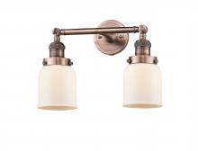 Innovations Lighting 208-AC-G51 - Bell - 2 Light - 16 inch - Antique Copper - Bath Vanity Light