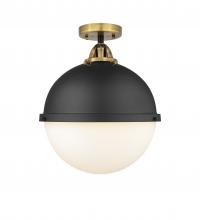 Innovations Lighting 288-1C-BAB-HFS-121-BK - Hampden - 1 Light - 13 inch - Black Antique Brass - Semi-Flush Mount