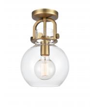 Innovations Lighting 410-1F-BB-G410-8CL - Newton Sphere - 1 Light - 8 inch - Brushed Brass - Flush Mount