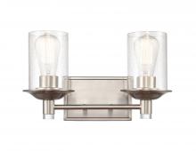 Innovations Lighting 417-2W-SN-SDY-LED - Manhattan - 2 Light - 15 inch - Satin Nickel - Bath Vanity Light