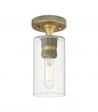 Innovations Lighting 434-1F-BB-G434-7CL - Crown Point - 1 Light - 5 inch - Brushed Brass - Flush Mount