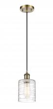 Innovations Lighting 516-1P-AB-G1113 - Cobbleskill - 1 Light - 5 inch - Antique Brass - Cord hung - Mini Pendant