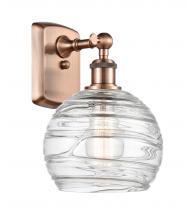 Innovations Lighting 516-1W-AC-G1213-8 - Athens Deco Swirl - 1 Light - 8 inch - Antique Copper - Sconce