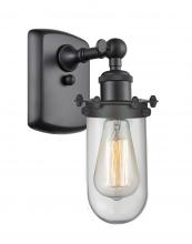 Innovations Lighting 516-1W-BK-CE231-CL - Kingsbury - 1 Light - 4 inch - Matte Black - Sconce