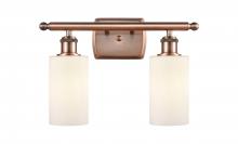 Innovations Lighting 516-2W-AC-G801 - Clymer - 2 Light - 14 inch - Antique Copper - Bath Vanity Light