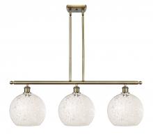 Innovations Lighting 516-3I-AB-G1216-10WM - White Mouchette - 3 Light - 37 inch - Antique Brass - Stem Hung - Island Light