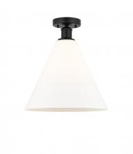 Innovations Lighting 616-1F-BK-GBC-121 - Berkshire - 1 Light - 12 inch - Matte Black - Semi-Flush Mount