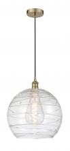 Innovations Lighting 616-1P-AB-G1213-14 - Athens Deco Swirl - 1 Light - 14 inch - Antique Brass - Cord hung - Pendant