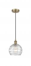 Innovations Lighting 616-1P-AB-G1213-8 - Athens Deco Swirl - 1 Light - 8 inch - Antique Brass - Cord hung - Mini Pendant