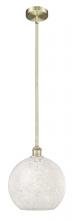 Innovations Lighting 616-1S-AB-G1216-12WM - White Mouchette - 1 Light - 12 inch - Antique Brass - Stem Hung - Mini Pendant