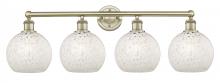 Innovations Lighting 616-4W-AB-G1216-8WM - White Mouchette - 4 Light - 35 inch - Antique Brass - Bath Vanity Light