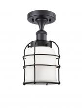 Innovations Lighting 916-1C-BK-G51-CE - Bell Cage - 1 Light - 5 inch - Matte Black - Semi-Flush Mount