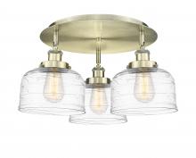 Innovations Lighting 916-3C-AB-G713 - Bell - 3 Light - 20 inch - Antique Brass - Flush Mount