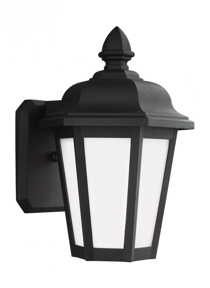 Brentwood traditional 1-light outdoor exterior small wall lantern sconce in black finish with smooth