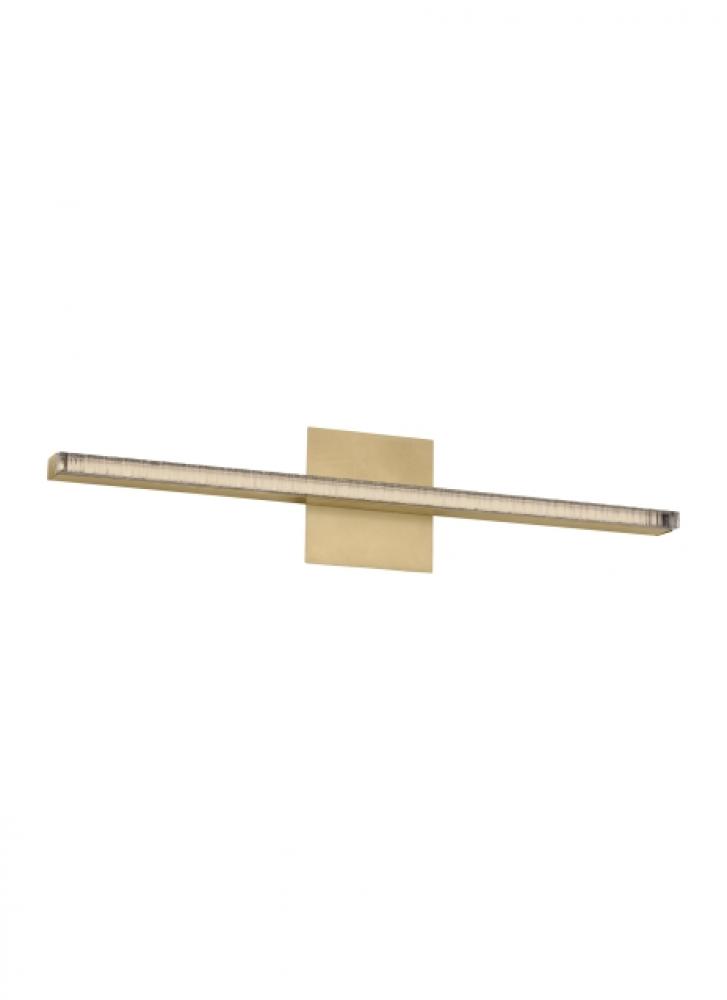 The Serre 24-inch Damp Rated 1-Light Integrated Dimmable LED Bath Vanity in Natural Brass