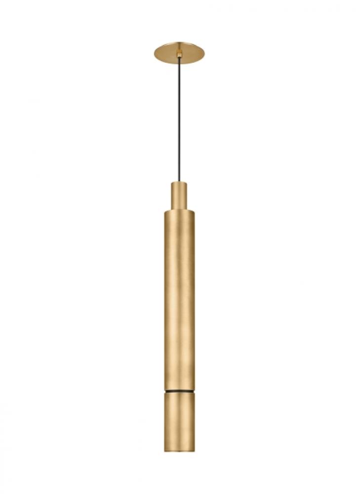 Modern Sottile Ldimmable ED X-Large Ceiling Pendant Light in a Natural Brass/Gold Colored finish