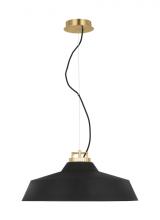 Visual Comfort & Co. Modern Collection SLPD13027BNB - The Forge X-Large Short 1-Light Damp Rated Integrated Dimmable LED Ceiling Pendant in Natural Brass