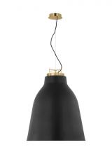 Visual Comfort & Co. Modern Collection SLPD12927BNB - The Forge X-Large Tall 1-Light Damp Rated Integrated Dimmable LED Ceiling Pendant in Natural Brass