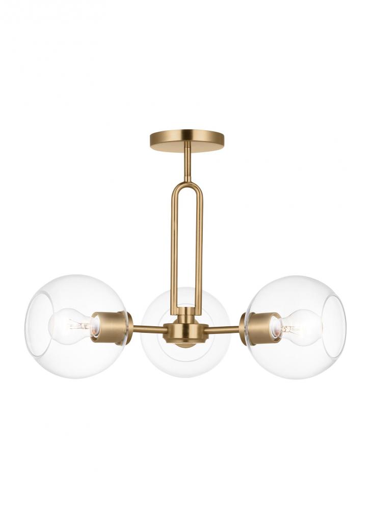 Three Light Semi-Flush Convertible Pendant