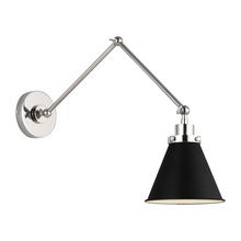 Visual Comfort & Co. Studio Collection CW1151MBKPN - Wellfleet Double Arm Cone Task Sconce