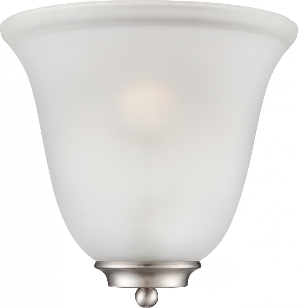 Empire - 1 Light Wall Sconce with Frosted Glass - Brushed Nickel Finish