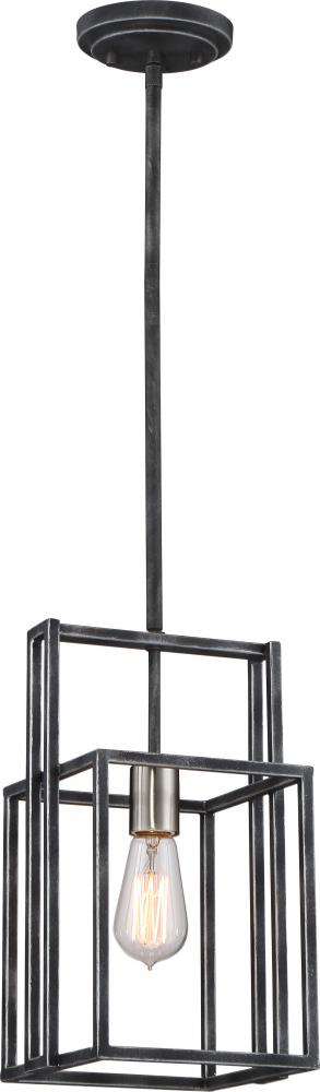 Lake - 1 Light Mini Pendant - Iron Black Finish with Brushed Nickel Accents