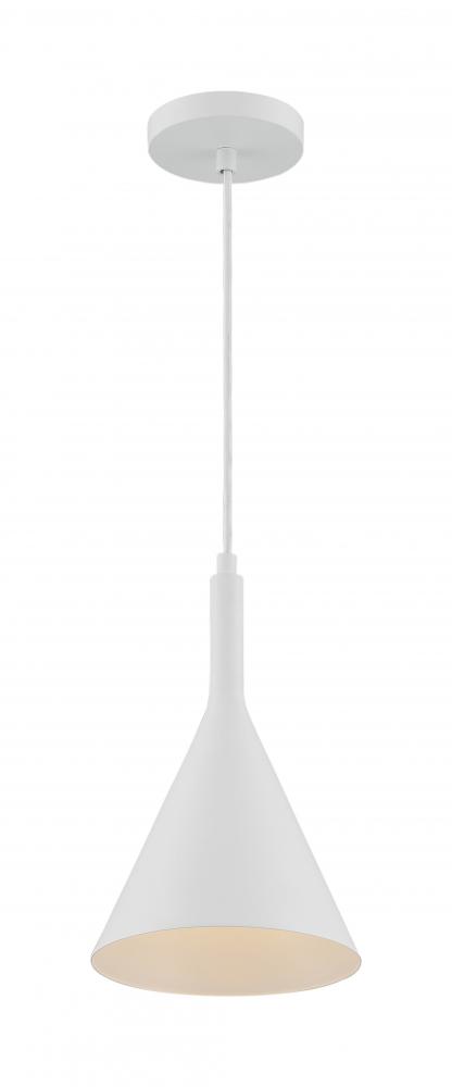 Lightcap - 1 Light Pendant with- Matte White Finish