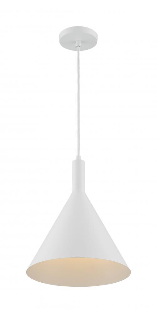 Lightcap - 1 Light Pendant with- Matte White Finish