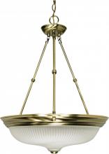 Nuvo 60/244 - 3-Light Large Hanging Pendant Light Fixture in Antique Brass Finish with Frosted Swirl Glass