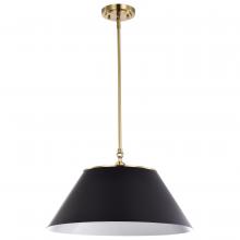 Nuvo 60/7414 - Dover; 3 Light; Large Pendant; Black with Vintage Brass
