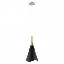 Nuvo 60/7476 - Tango; 1 Light; Large Pendant; Matte Black with Burnished Brass
