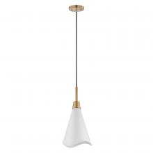 Nuvo 60/7477 - Tango; 1 Light; Large Pendant; Matte White with Burnished Brass