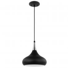 Nuvo 60/7510 - Phoenix; 1 Light; Small Pendant; Matte Black with Polished Nickel